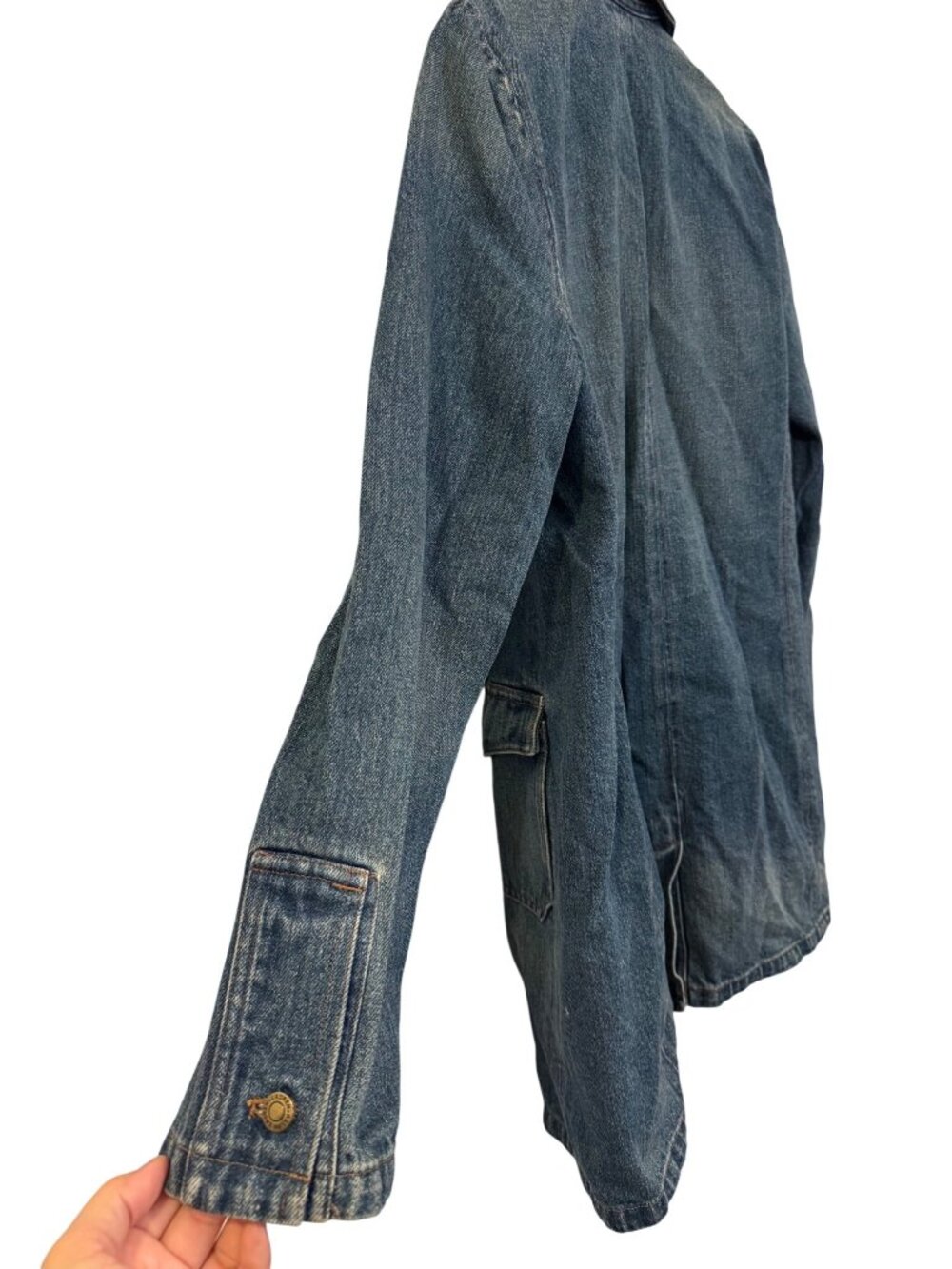 vintage Lauren Jeans Co. Ralph Lauren Womens Denim Utility Jacket L - Picture 7 of 7